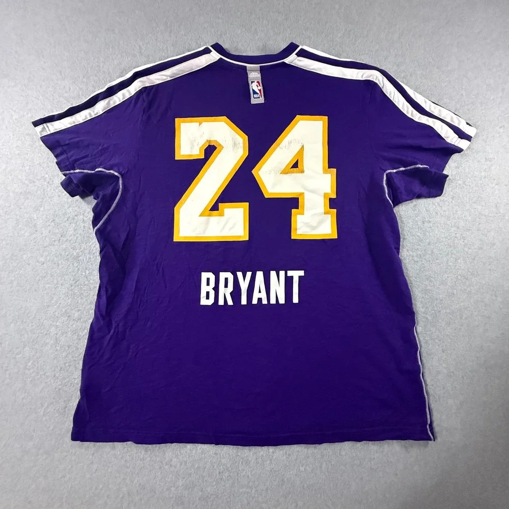 Adidas Los Angeles Lakers Kobe Bryant 24 Purple Jersey T-Shirt Mens 2XL W66498